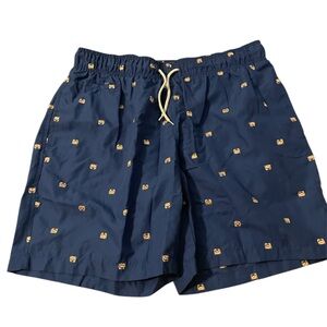 Charleston Threads Mens Swim Trunks Navy Crab Print Lined XXL Beach Shorts